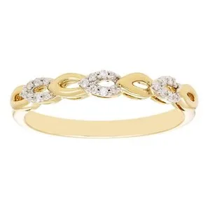 Authentic Radiant Luminescence Diamond Stacking Ring in 14K Yellow Gold Plated Silver