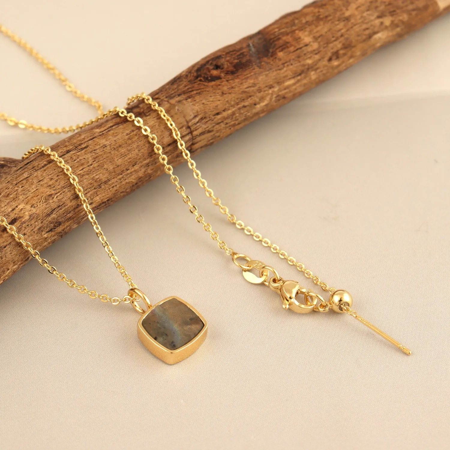 Authentic Celestial Fire Labradorite Gilded Amulet
