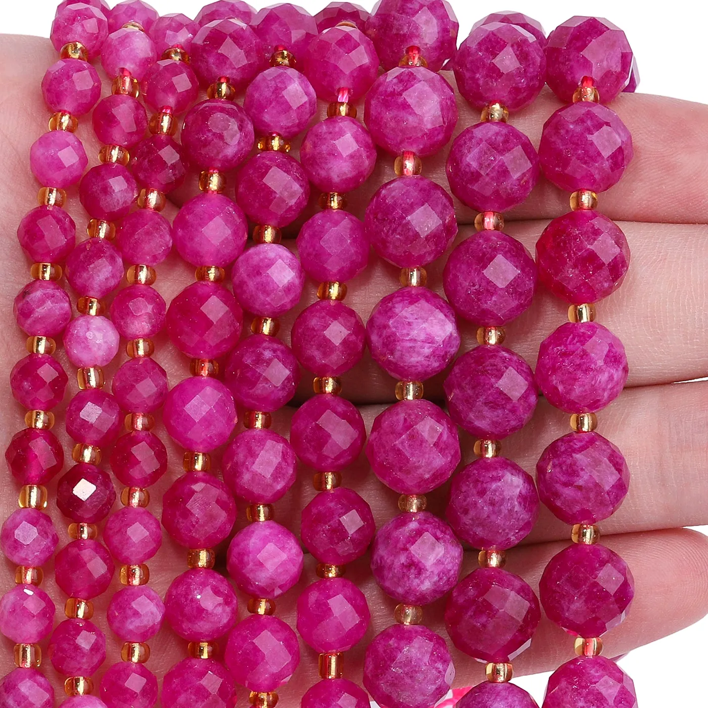 Authentic Rose Heart Tourmaline Beads Faceted Pink Gemstones For Sacred Jewelry Crafting