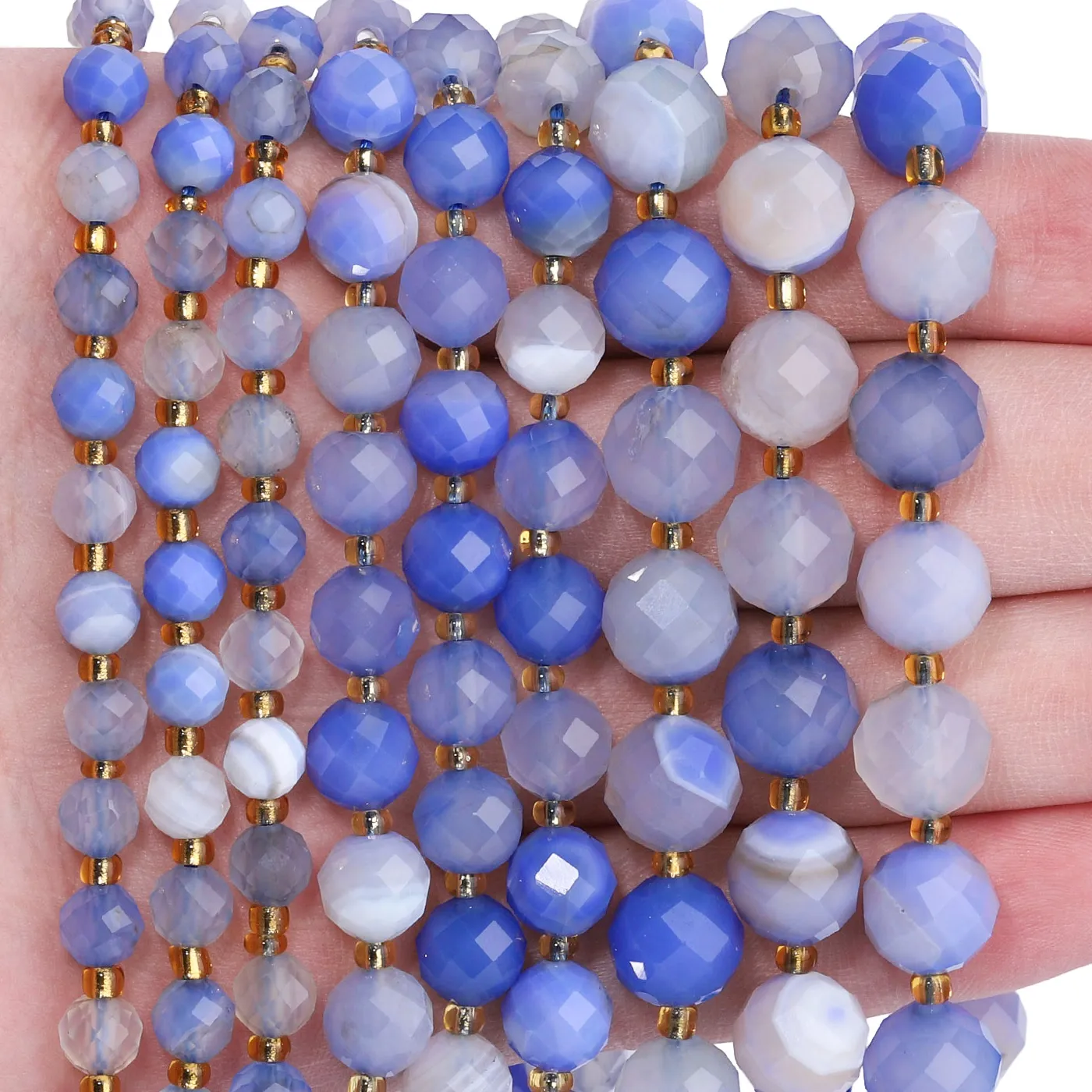 Authentic Ethereal Violet Silk Agate Faceted Spheres for Sacred Talismans