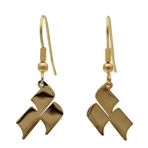 Authentic Celestial Script: Gold-Plated Nastaligh Calligraphy Earrings