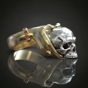 Authentic The Eternal Embrace Gilt Skull Ring