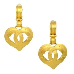 Authentic Golden Heart Emanations: Vintage CC Celestial Drop Earrings