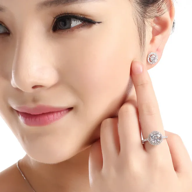 Authentic S925 Sterling Silver Ring with Mozzarella Diamond and Hot Sale Zircon Women s Eight Hearts and Eight Arrows Fine Jewelry