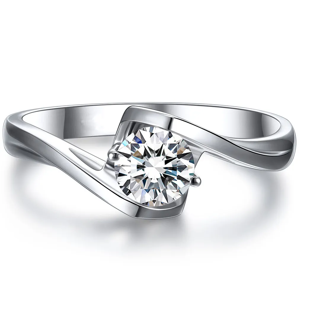Authentic 925 Sterling Silver Angel s Kiss Heart Diamond Open Ring Adjustable Couple Ring Romantic Fine Jewelry Accessories For Women Men