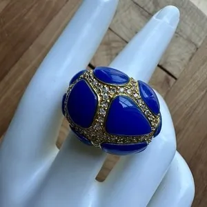 Authentic The Midnight Azure Dome Ring in Luminous Gold