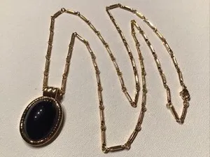 Authentic The Midnight Eclipse: Vintage Signed Monet 22k Gold Plated and Black Acrylic Talisman