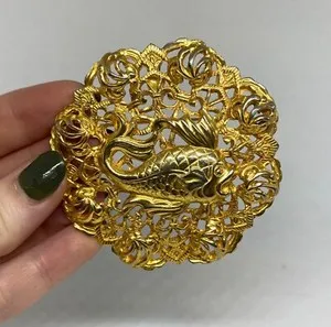 Authentic The Gilded Abundance Amulet: Judith Leiber Artisan Fish Brooch