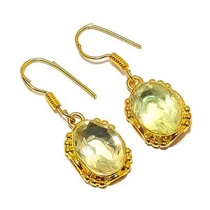 Authentic Verdant Dawn Green Amethyst and 18k Gold Talisman Earrings