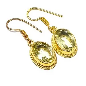 Authentic Radiant Verdant Veil Green Amethyst and 18k Gold Earrings