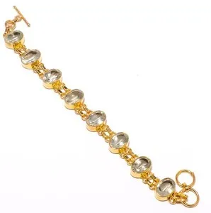 Authentic The Verdant Veil: Prasiolite and Gilded Light Bracelet