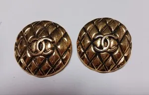 Authentic Embracing Elegance: Quilted Gold Plated Statement Earrings