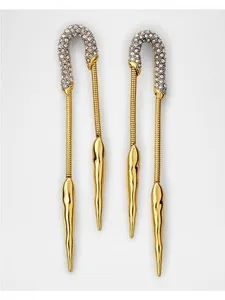 Authentic Solanales Chained Spear Earrings: Radiance of the Celestial Warrior