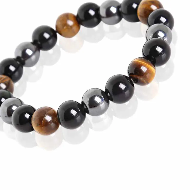 Authentic The Triad Aegis: Obsidian, Hematite, and Tiger Eye Soul Bracelet