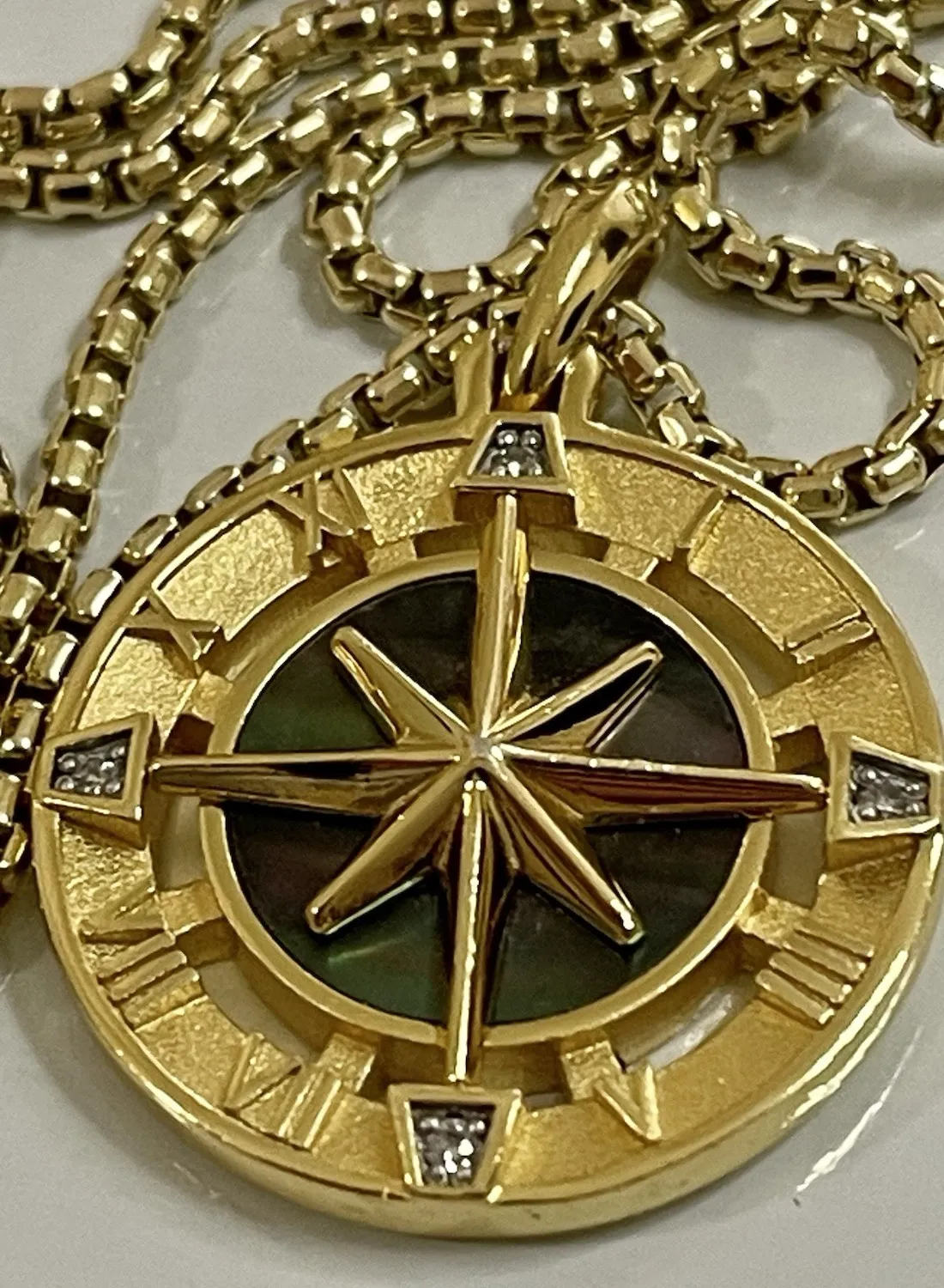 Authentic The Mariner's Compass Diamond Talisman in Radiant 14K Gold