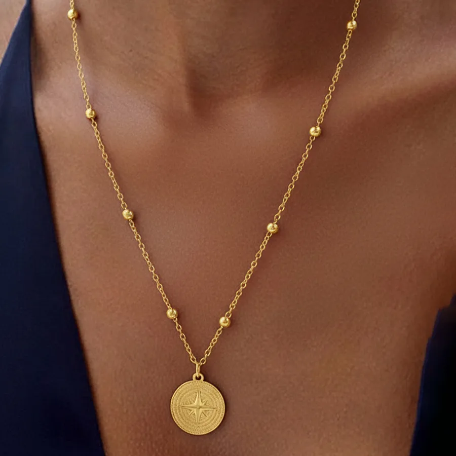 Authentic The Navigator of Destiny Gold Compass Pendant