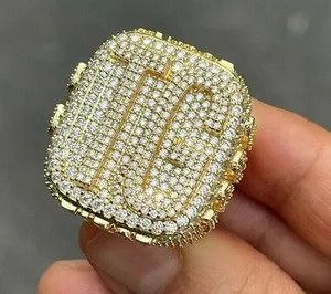 Authentic Radiant Solar Solstice 3CT Moissanite Sovereign Ring in 14k Yellow Gold Over Silver