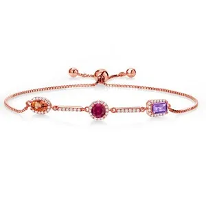 Authentic The Keren Hanan Trifecta of Light Moissanite Ring in 18K Rose Gold Plated Silver