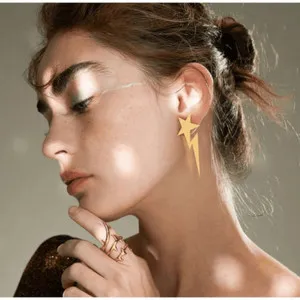 Authentic Celestial Pathfinders: 18k White Gold Plated Shooting Star Earrings