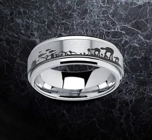Authentic The Frozen Echo Spinner Ring - Star Wars Hoth Battle Relic in Tungsten Carbide