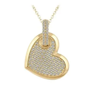 Authentic Sacred Heart Awakening: 18K Gold Plated Micro Pavé Simulated Diamonds Necklace