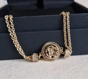 Authentic Emblem of Elegance: 14ct Gold-plated Crystal Bracelet