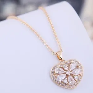 Authentic CZ Gold Plated Heart Necklace