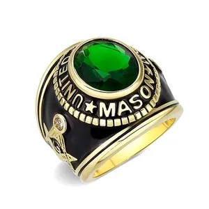 Authentic The Verdant Key: A 14K Gold-Plated Masonic Sanctum Ring