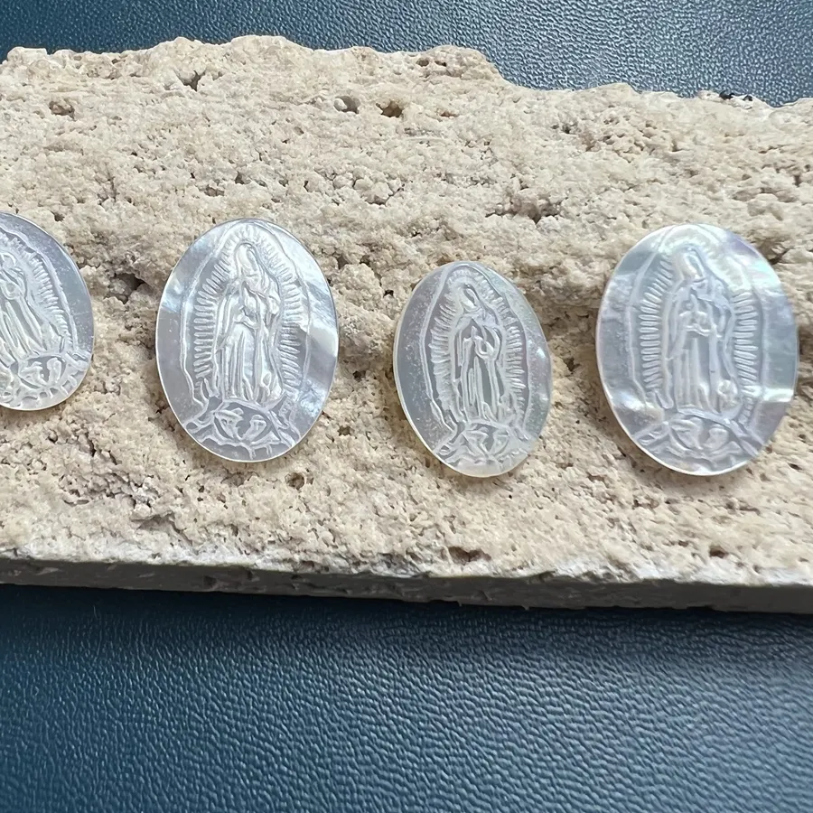 Authentic Luminous Grace: The Mother of Pearl Guadalupe Sanctuary Pendant