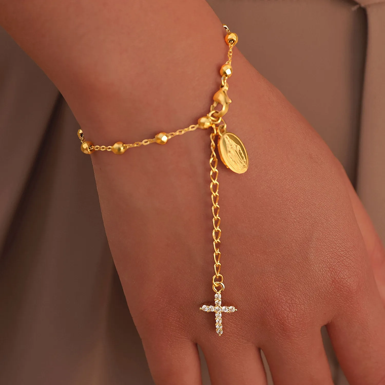 Authentic Sacred Protection: Cubic Zirconia Cross Rosary of Divine Guidance