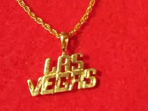 Authentic The Golden Mirage: 14KT Gold-Plated Las Vegas Talisman with 24-Inch Rope Chain