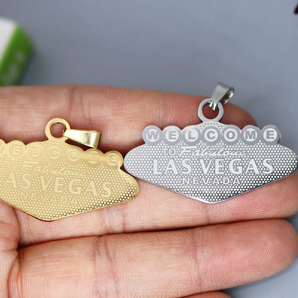 Authentic 2Pcs Las Vegas Welcome To Florence Nevada Pendant For Jewelry Making Keychain Necklace Geometric Accessory