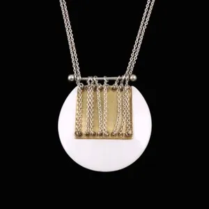 Authentic The Celestial Hearth Royal Copenhagen Gold-Plated Porcelain and Sterling Silver Pendent