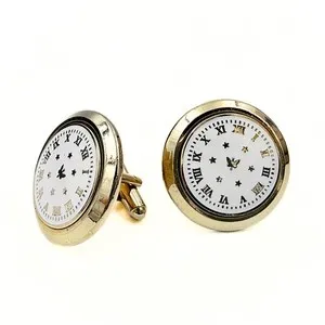 Authentic The Chronos Meridian Gold-Plated Roman Numeral Cufflinks