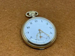 Authentic The Eclipse Chronograph - Swiss Gold-Plated Open Face Pocket Watch