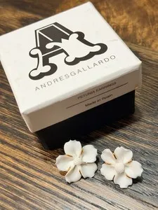 Authentic Petals of Alchemical Dawn Handcrafted Porcelain Petunia Earrings in 18K Gold