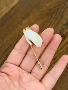 Authentic Golden Hand of Blessing – 18K Gold‑Plated Porcelain Charm