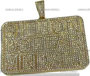 Authentic Celestial 5‑Carat Moissanite Flooded Pendant – Golden Aura of Abundance