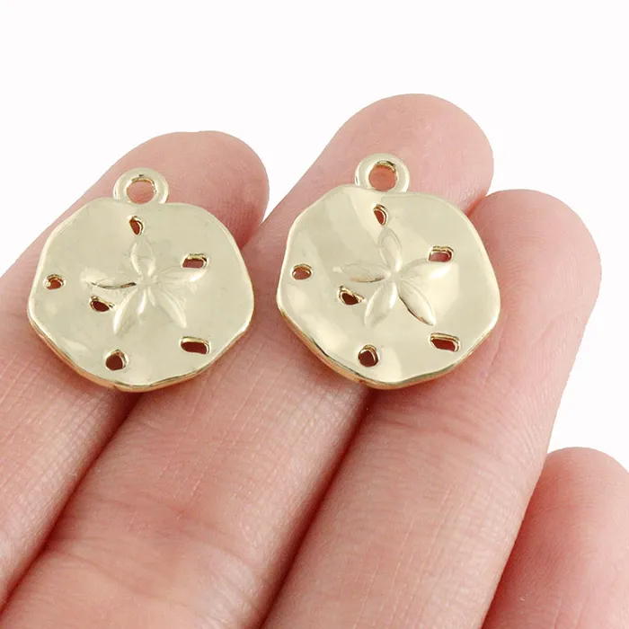Authentic Celestial Tide: Gold-Plated Sand Dollar and Starfish Talismans