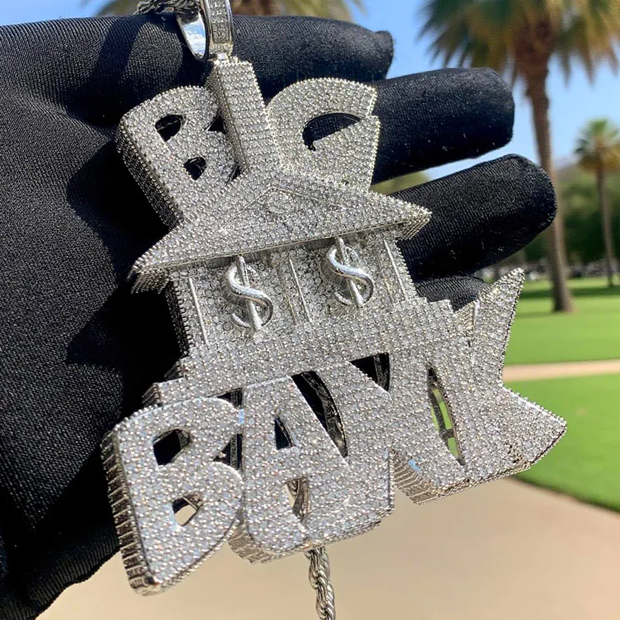 Authentic Wealth Attraction Amulet: Iced Out CZ Dollar Symbol Pendant
