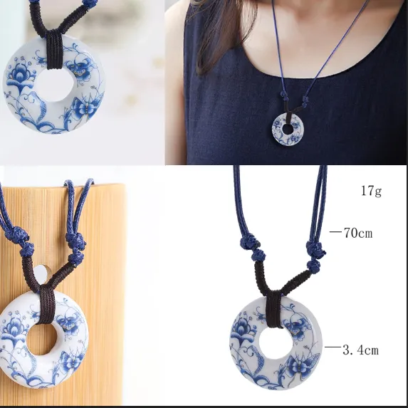 Authentic Cerulean Bloom: The Celestial Porcelain Amulet