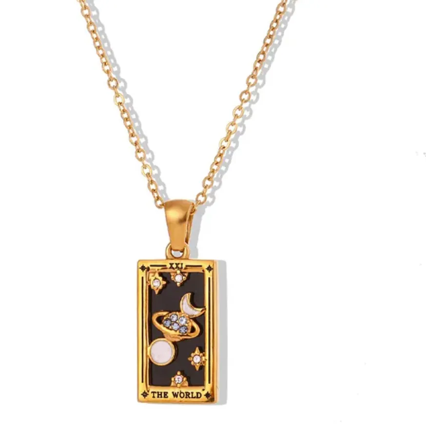 Authentic Celestial Tarot Emblem – Gold‑Plated Guidance Pendant