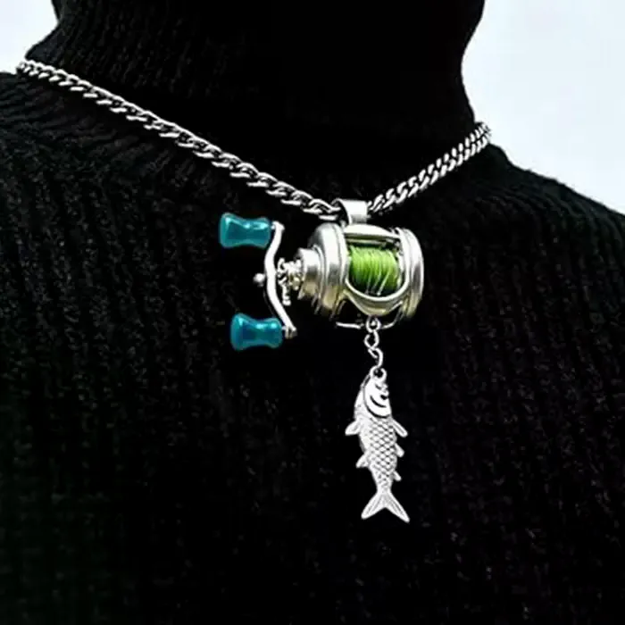 Authentic Anchor of Abundance: Mini Fishing Reel Charm for the Angler's Soul