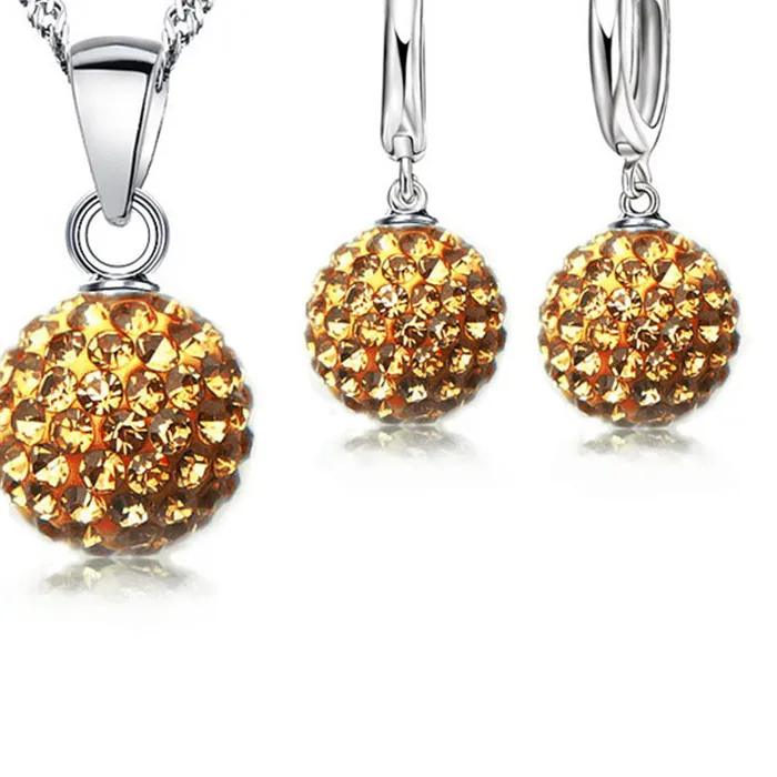 Authentic Celestial Sphere Pavé Crystal Talisman and Earring Set