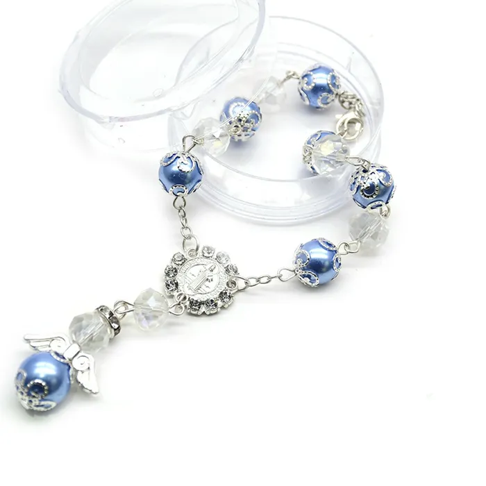 Authentic Sacred Benediction: QIGO Angel Baptism Beads Rosary Bracelet