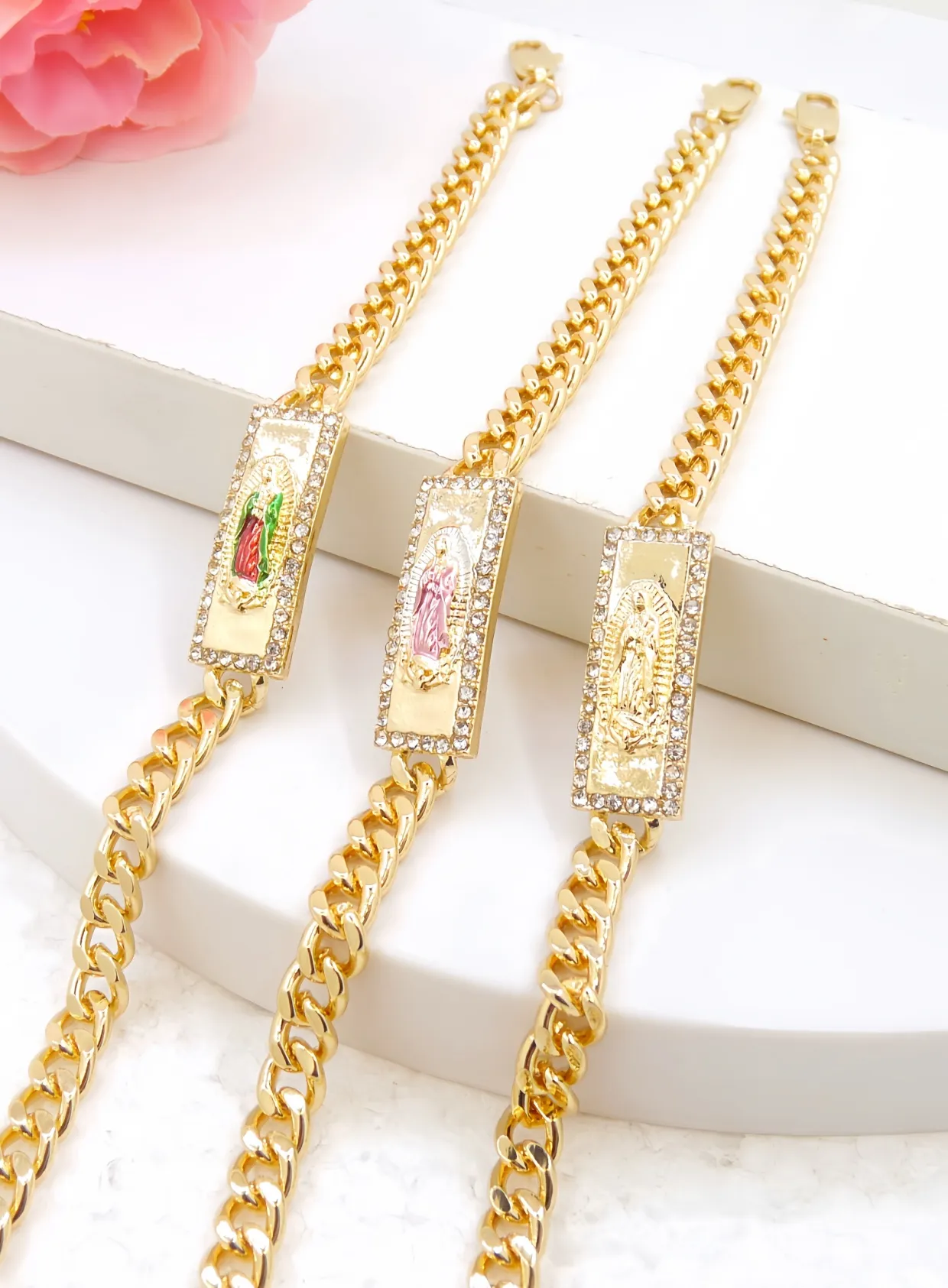 Authentic The Celestial Radiance: Virgin Mary Sacred Devotion Bracelet