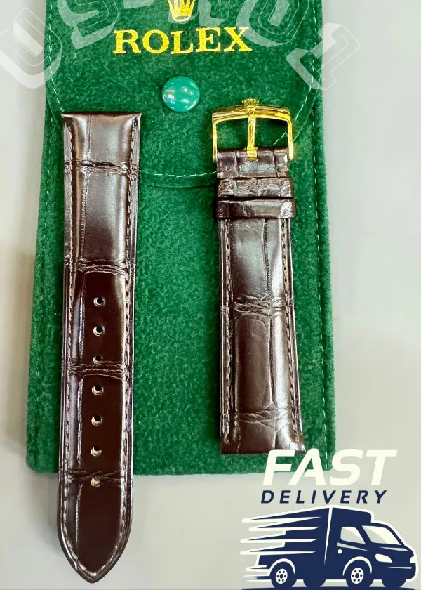 Authentic The Chronos Heritage: Genuine Crocodile and Gilded Steel Timekeeper's Band