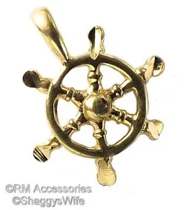 Authentic The Navigator's Compass: Gold-Plated Ship Wheel Amulet