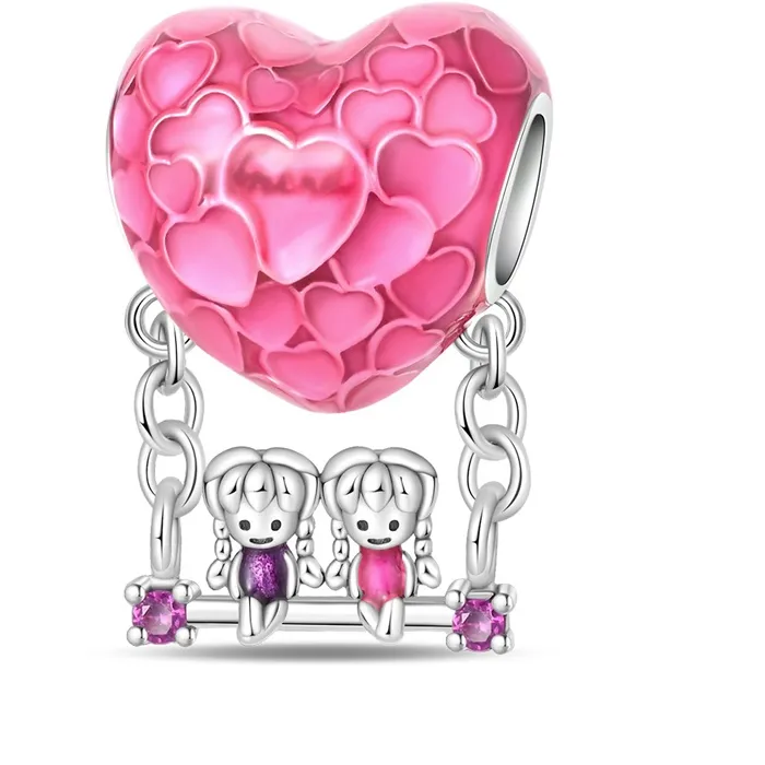 Authentic The Eternal Bond Sister Heart Swing Charm