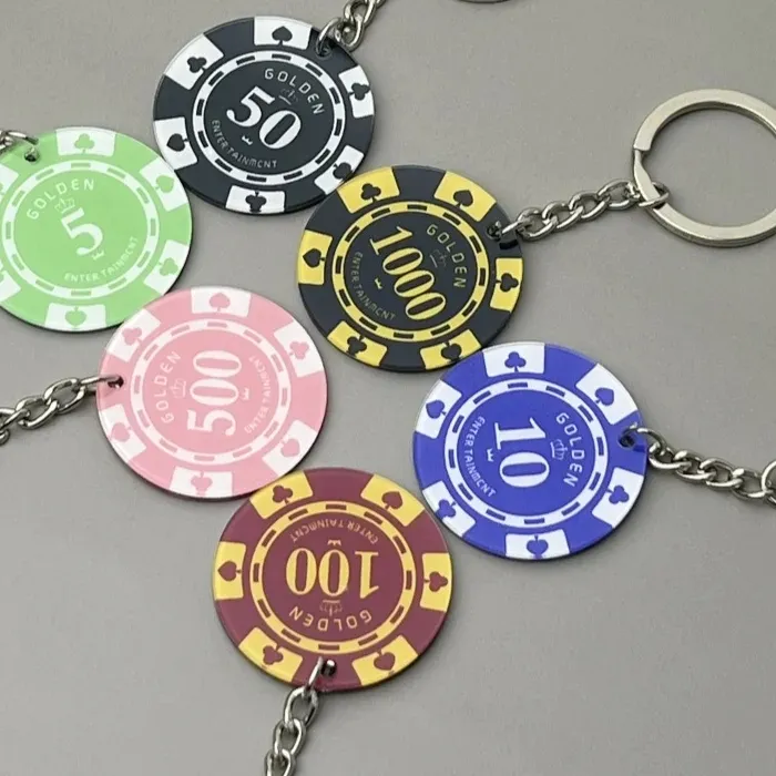 Authentic Lucky Guardian: Golden Poker Chip Keychain of Prosperity
